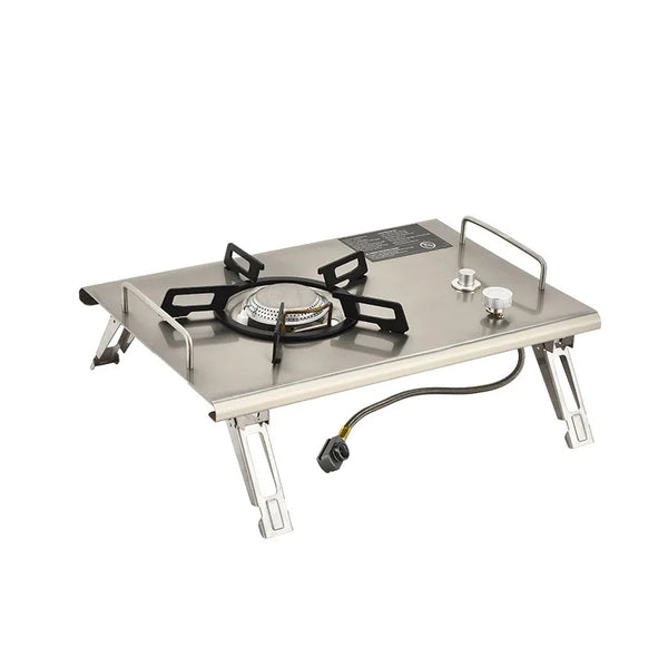 Camping Gas Stove Foldable IGT Gas Stove 4000W Stainless Steel Camping Table Stove Portable Outdoor Picnic Desktop Furnace - TrendTrove