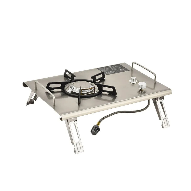 Camping Gas Stove Foldable IGT Gas Stove 4000W Stainless Steel Camping Table Stove Portable Outdoor Picnic Desktop Furnace - TrendTrove
