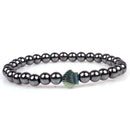 Weight Loss Nature stone Magnetic Therapy Health Bracelet Trendy Hematite Round Black Charm Stretch Bracelet For Men Women