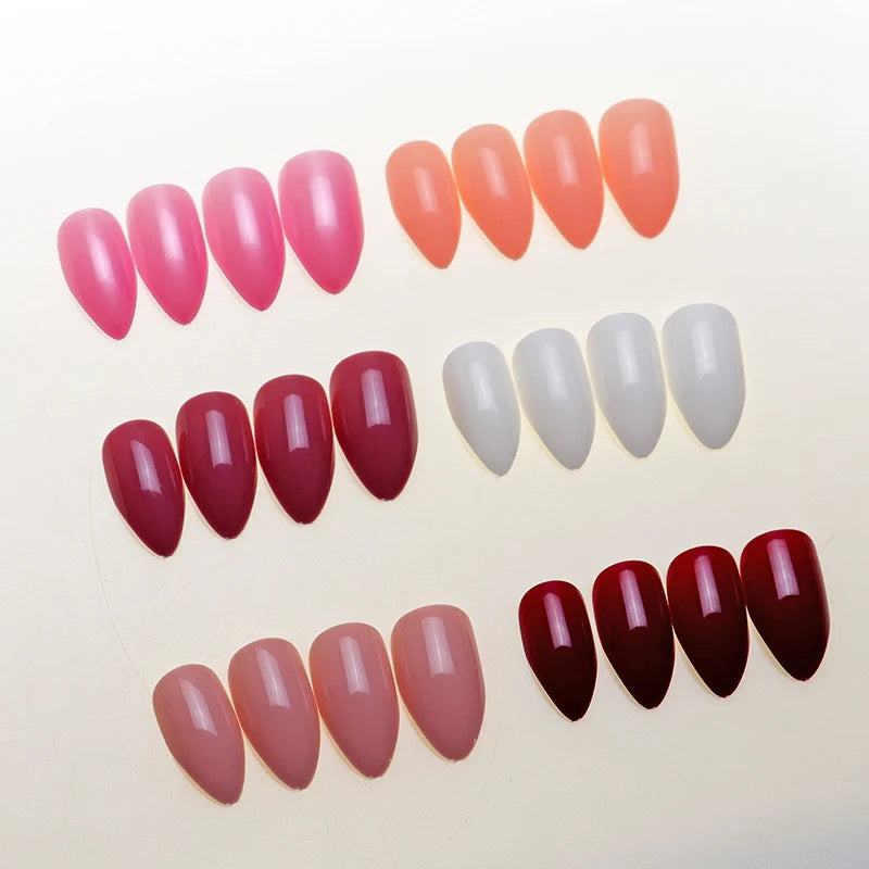 Fake Nails 100PCS Claw Shape Full Cover Wearable DisassemblyGlossy Pure White Red Orange Natural False Nails Tips