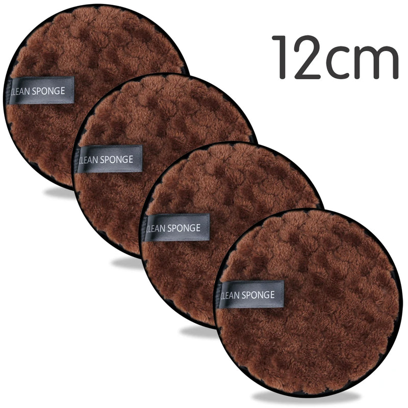 4 discos reutilizables desmaquillantes, paño de microfibra, toalla limpiadora facial, esponjas lavables para el cuidado de la piel, esponjas cosméticas.