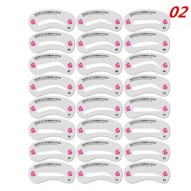KSHBO 3/24Styles Grooming Eyebrow Stencil Kit Eye Makeup Stencils DIY Beauty Eyebrow Template Stencil For Women Beauty Tools