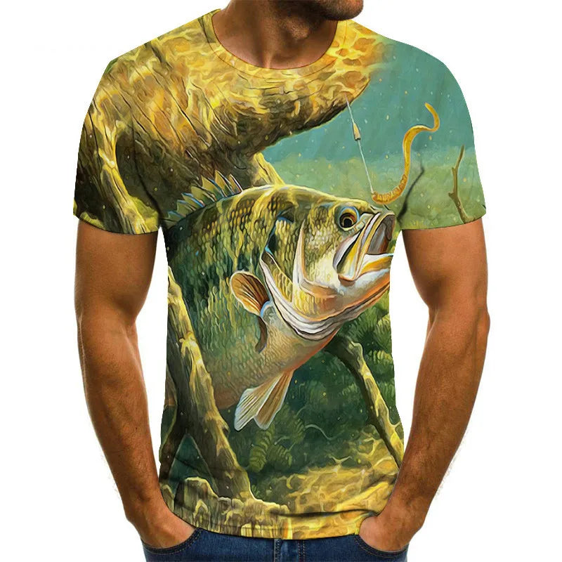 2023 Hot New Men Leisure 3D Printing T Shirt Funny Fish Print Tees Men/Women T-shirt Hip Hop Streetwear Oversized Harajuku Tops