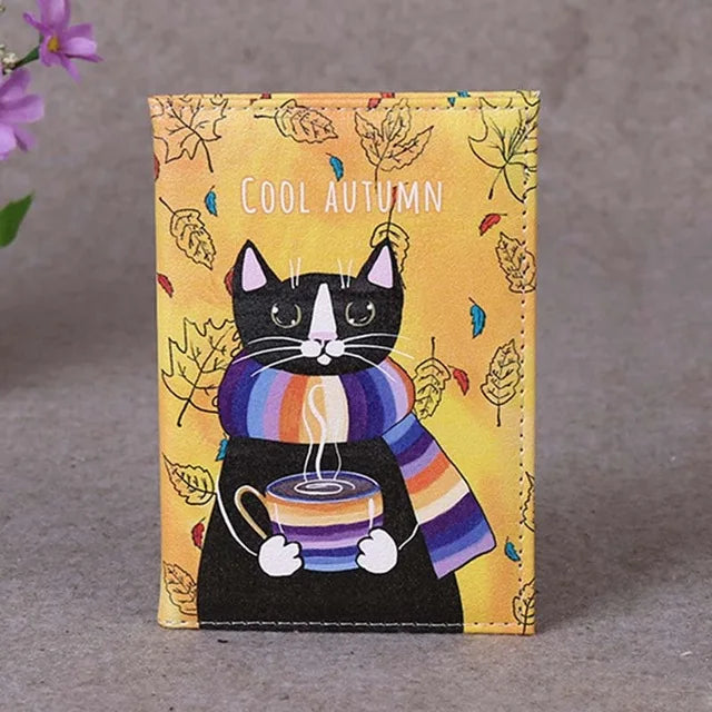 Cartoon Dinosaur & Crocodile Animals Passport Cover Men Women PU Leather Travel Passport Holder Case Card ID Holders 14.5*10cm