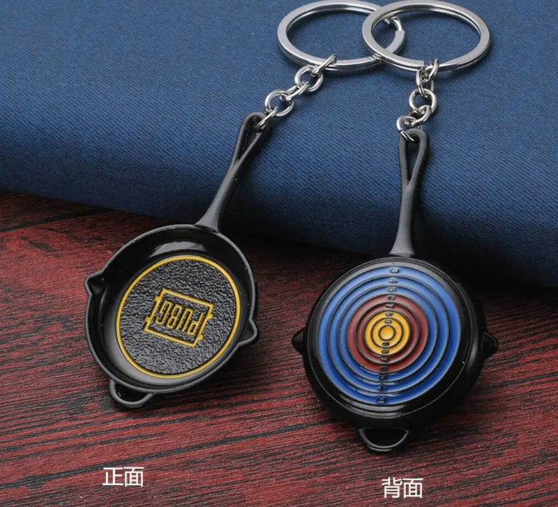 PUBG Fashion Eat Chicken Keychain Battlegrounds Backpack Battle Frying Pan Helmet 98k Key Ring Woman Man Jewwlry Wholesale