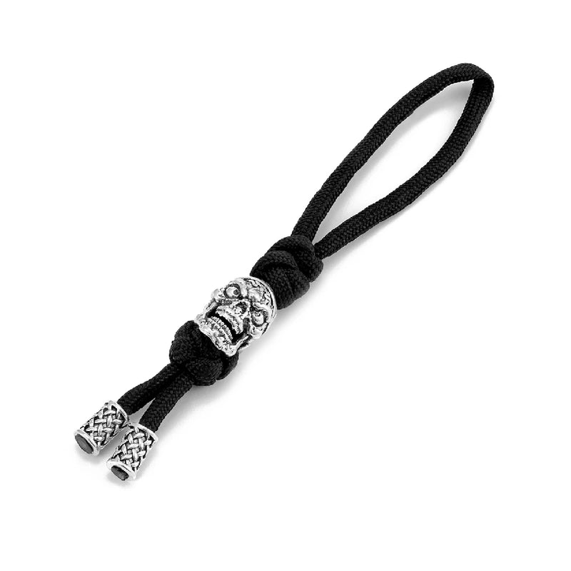 Retro Viking Pirate Skull Keychains Men Keyring Women Amulet Lanyard Bag Knife Rope Antique Pendant Accessories Handmade Jewelry