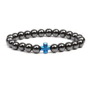 Weight Loss Nature stone Magnetic Therapy Health Bracelet Trendy Hematite Round Black Charm Stretch Bracelet For Men Women