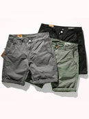 2021 Summer New Europe and America Style Woven Casual Shorts Men's Fashion Retro Pure Cotton Washed Old Sports Knee Length Pants