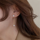Simple Zircon Long Tassel Drop Earrings for Women Front and Back Delicate Korean Brincos 2021 Femme Jewelry Wholesale
