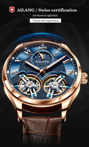 AILANG Original Design men's Double Flywheel Automatic Mechanical Watch Fashion Leisure Business Luxury Clock