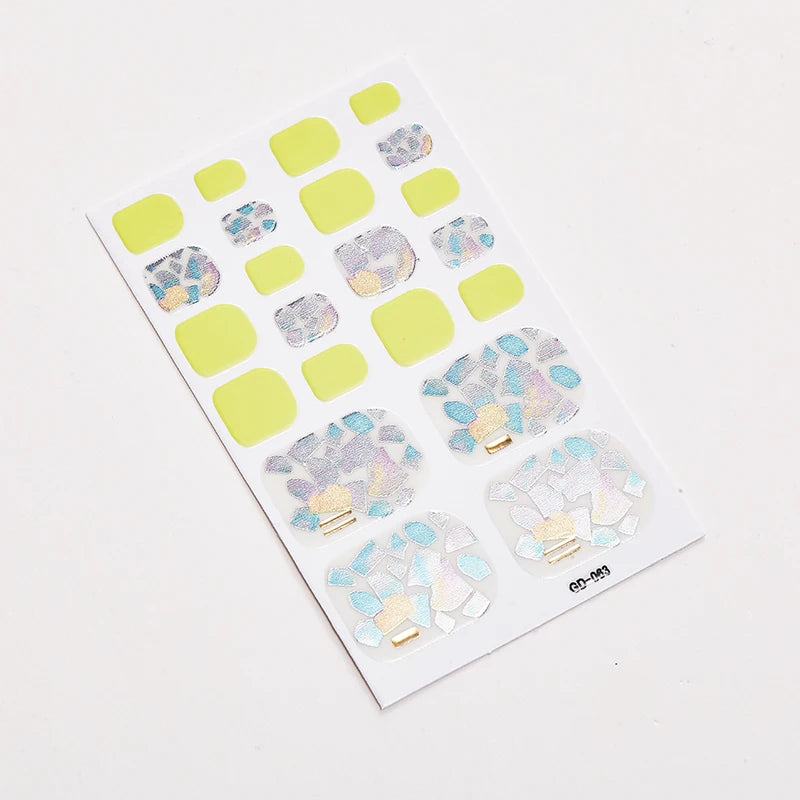 Sanuxc Toe Nail Sticker Self Adhesive Nail Polish Sticker Plain Stickers Nail Decoration Minimalist Nail Wraps Full Cover