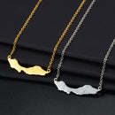 Anniyo 4CM Curacao Map & Village Name Pendant Chain Necklaces Charm Stainless Steel Gold Color Silver Color Jewellery @230421