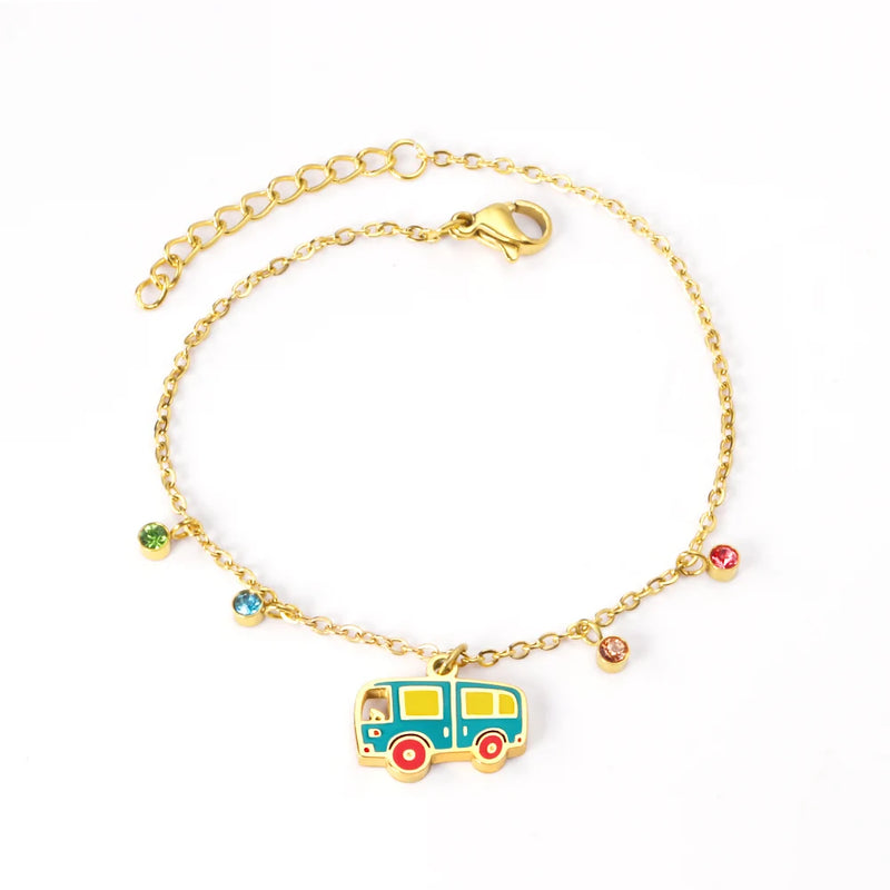 LUXUSTEEL Stainless Steel Blue Evil Eye Crystal Pendants Bracelet for Women Cuban Link Chain Bracelet Bling Fashion Jewelry Gift