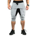 Men's Cotton Casual shorts 3/4 Jogger Capri Pants Breathable Below Knee Short Pants with Three Pockets