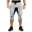 Men's Cotton Casual shorts 3/4 Jogger Capri Pants Breathable Below Knee Short Pants with Three Pockets