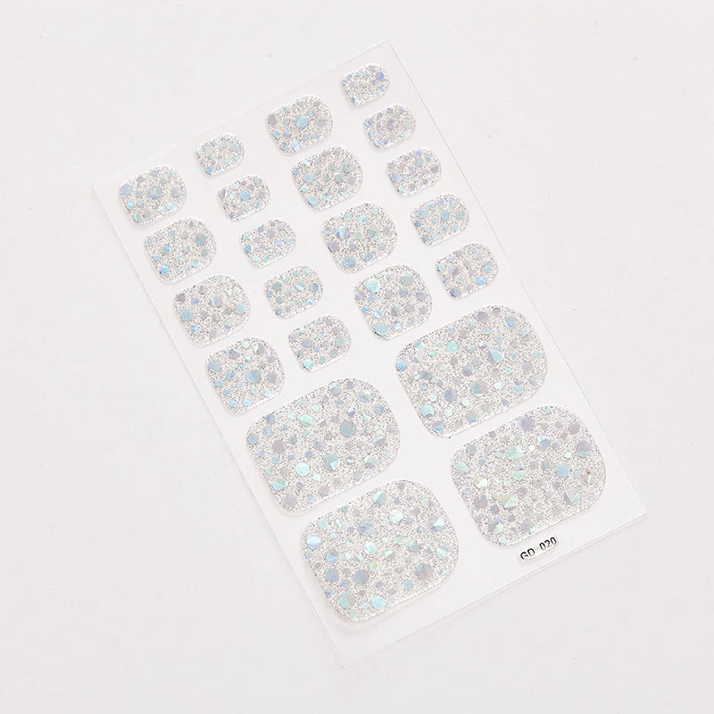 Sanuxc Toe Nail Sticker Self Adhesive Nail Polish Sticker Plain Stickers Nail Decoration Minimalist Nail Wraps Full Cover