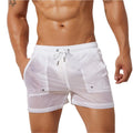 2022 New Summer Board Shorts Mens Beach Surfing Shorts Sexy Transparent Nylon Quick-dry Shorts Aquatics Gyms Bathe Swim Shorts