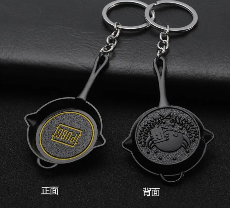 PUBG Fashion Eat Chicken Keychain Battlegrounds Backpack Battle Frying Pan Helmet 98k Key Ring Woman Man Jewwlry Wholesale