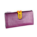 CICICUFF Fashion Wallet Women Genuine Leather Long Clutch Ladies Purse with Zipper Pocket Colorful Phone Wallet Female Billfold