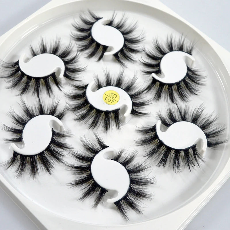 QSTY 7pairs 15-25mm 3D Mink Lashes Natural Long False Eyelashes Dramatic Volume Fake eye Lash Makeup for eyelashe extension