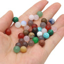 20Pcs Natural Stone Beads 8 MM Without Hole Round Semi-Precious For Potted Plants Fish Tank Decorations