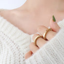 TOSOKO Stainless Steel Jewelry Blade Chain Ring Hip Hop Ring 18 K Gold Plated Couple Fashion Accessories BSA284