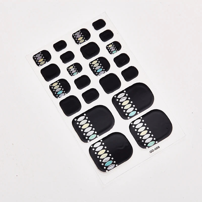 Sanuxc Toe Nail Sticker Self Adhesive Nail Polish Sticker Plain Stickers Nail Decoration Minimalist Nail Wraps Full Cover