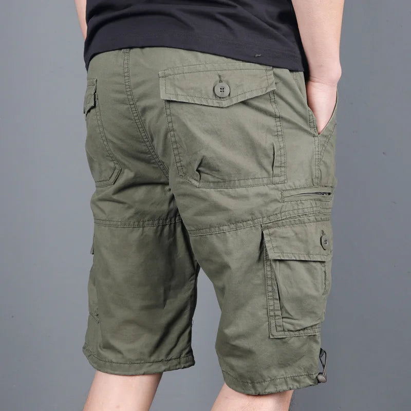 2024 Men's Cargo Shorts Summer Tactical Joggers Shorts Men Loose Work Casual Cotton Short Pants Man Clothing Plus Size 4XL