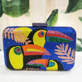 Novelty Toucan Bird Women Crystal Evening Bags Rhinestones Box Minaudiere Clutch Party Cocktail Handbag Purse