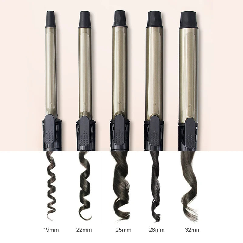 Pro New Cone Golden Ceramic Coated Plate Curling Iron Electric Hair Curler Magic Curling Wand Hair Styler Waver  tools crimper