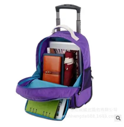 18 Inch Wheeled Backpacks for Laptop Waterproof Travel Trolley Backpack Large Capacity Men Trolley Bags Luggage Carry-on Bags