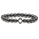Weight Loss Nature stone Magnetic Therapy Health Bracelet Trendy Hematite Round Black Charm Stretch Bracelet For Men Women