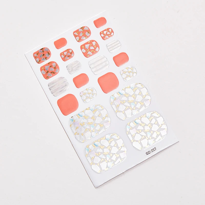 Sanuxc Toe Nail Sticker Self Adhesive Nail Polish Sticker Plain Stickers Nail Decoration Minimalist Nail Wraps Full Cover