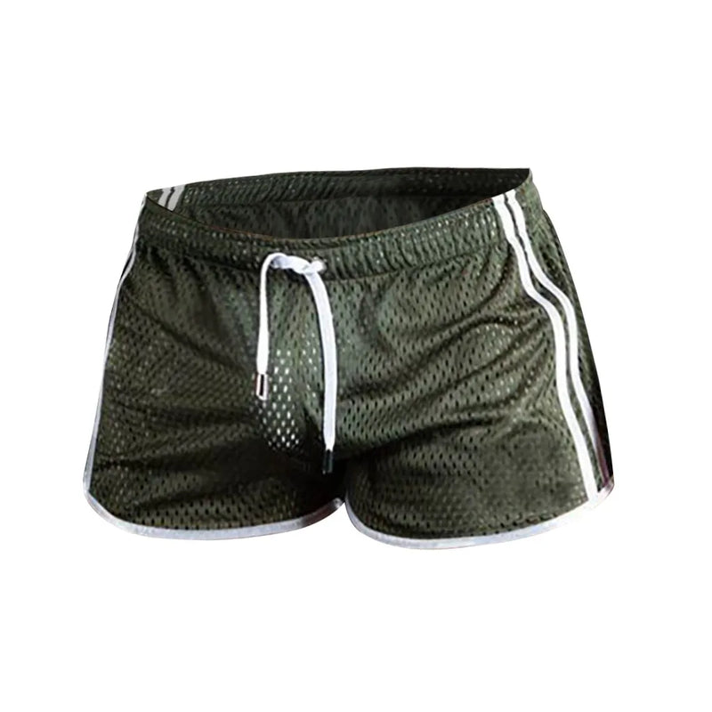 Mens Sport Running Shorts Quick Dry Grid Workout Short Pants 2025 Summer Cool Breathable Mesh Men Beach Swim Shorts Sweatpants