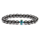 Weight Loss Nature stone Magnetic Therapy Health Bracelet Trendy Hematite Round Black Charm Stretch Bracelet For Men Women