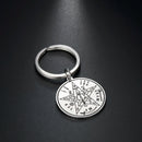 My Shape Vintage Tetragrammaton Wiccan Pentacle Keychain Key Ring Stainless Steel Key Chain Keyholder Amulet Talisman Jewelry