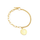 LUXUSTEEL Stainless Steel Blue Evil Eye Crystal Pendants Bracelet for Women Cuban Link Chain Bracelet Bling Fashion Jewelry Gift