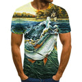 2023 Hot New Men Leisure 3D Printing T Shirt Funny Fish Print Tees Men/Women T-shirt Hip Hop Streetwear Oversized Harajuku Tops