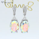 S&Z DESIGN 2021 New Fashion Luxury Large Oval Crystal Dangle Earrings Cubic Zirconia Earrings For Women Wedding Elegant Jewelry