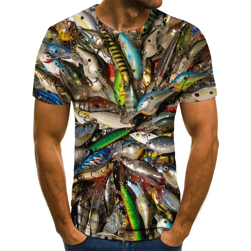 2023 Hot New Men Leisure 3D Printing T Shirt Funny Fish Print Tees Men/Women T-shirt Hip Hop Streetwear Oversized Harajuku Tops