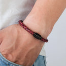 XQNI Combination Custom Stainless Steel Men Leather Bracelet High Quality Magnet Button Multicolor Choice For Handsome Boy Gift