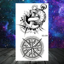 وشم مؤقت واقعي على شكل أشواك وتنين وذئب للرجال البالغين والأطفال وشم مزيف على شكل جمجمة نمر وأسد ورقبة وذراع ويدين وشم صغير