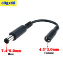 Cltgxdd 1 piece FOR Dell laptop 7.4 * 5.0 male to 4.5 * 3.0 mm female DC power charging converter adapter cable adapter