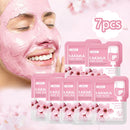 Mascarilla facial de barro Sakura japonesa (7 unidades), limpieza profunda, elimina puntos negros, control de grasa, mascarilla de arcilla, hidratante, cuidado facial.