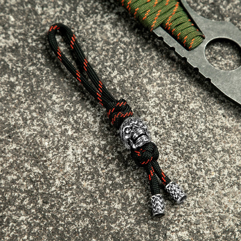 Retro Viking Pirate Skull Keychains Men Keyring Women Amulet Lanyard Bag Knife Rope Antique Pendant Accessories Handmade Jewelry