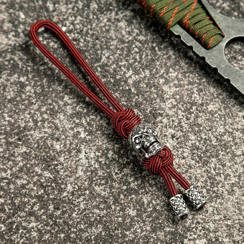 Retro Viking Pirate Skull Keychains Men Keyring Women Amulet Lanyard Bag Knife Rope Antique Pendant Accessories Handmade Jewelry