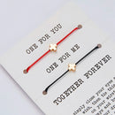 2pcs/set ONE FOR YOU ONE FOR ME Together Forever Love Infinity 8 Charm Bracelet Red String Couple Bracelets Lovers Wish Jewelry