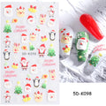 5D Nail Sticker Christmas Nail Art Snow Bird Gingerbread Man Design Santa Cartoon Sliders Winter White Decals Wrap FB5DK098-103