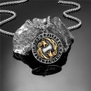 Never Fade Norse Wolf Necklace Men Stainless Steel Gold Color Vikings Rune Vegvisir Amulet Pendant Scandinavian Jewelry Gift New