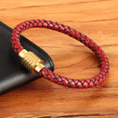 XQNI Combination Custom Stainless Steel Men Leather Bracelet High Quality Magnet Button Multicolor Choice For Handsome Boy Gift